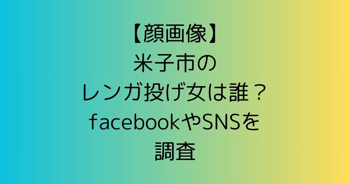 【顔画像】米子市のレンガ投げ女は誰？facebookやSNSを調査